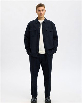 Selected - Leroy Linen Blend Skjorte - Sky Captain